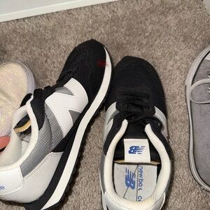 New Balance Kids' Black and Gray Sneakers